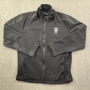 Spyder Jacket Adult Medium Black Full Zip Long Sleeve Casual Active Men's